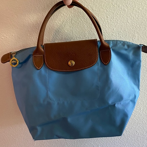 Longchamp Handbags - LONGCHAMP Mini Le Pliage' Handbag Blue 9"W x 8 3/4"H x 5 1/2"D
